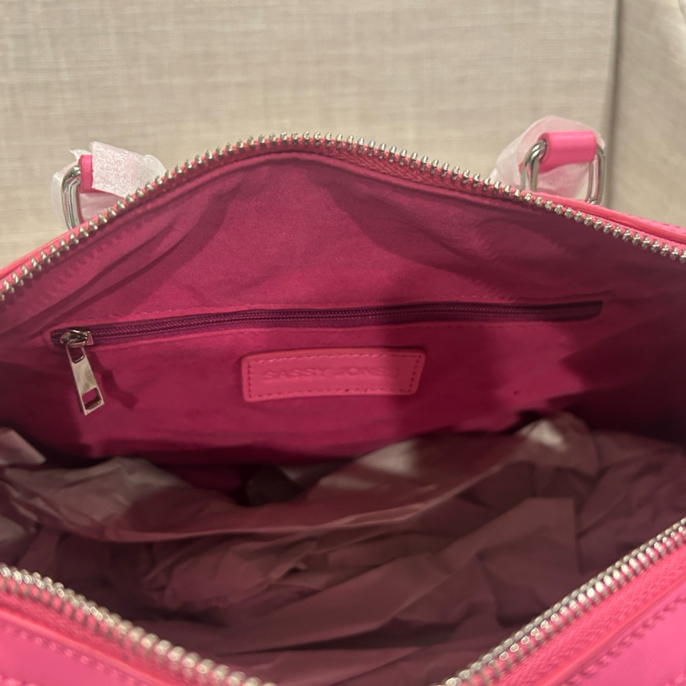 Sassy Jones Dottie Gianna Graffiti Pink “Why Not”Tote - Picture 8 of 8